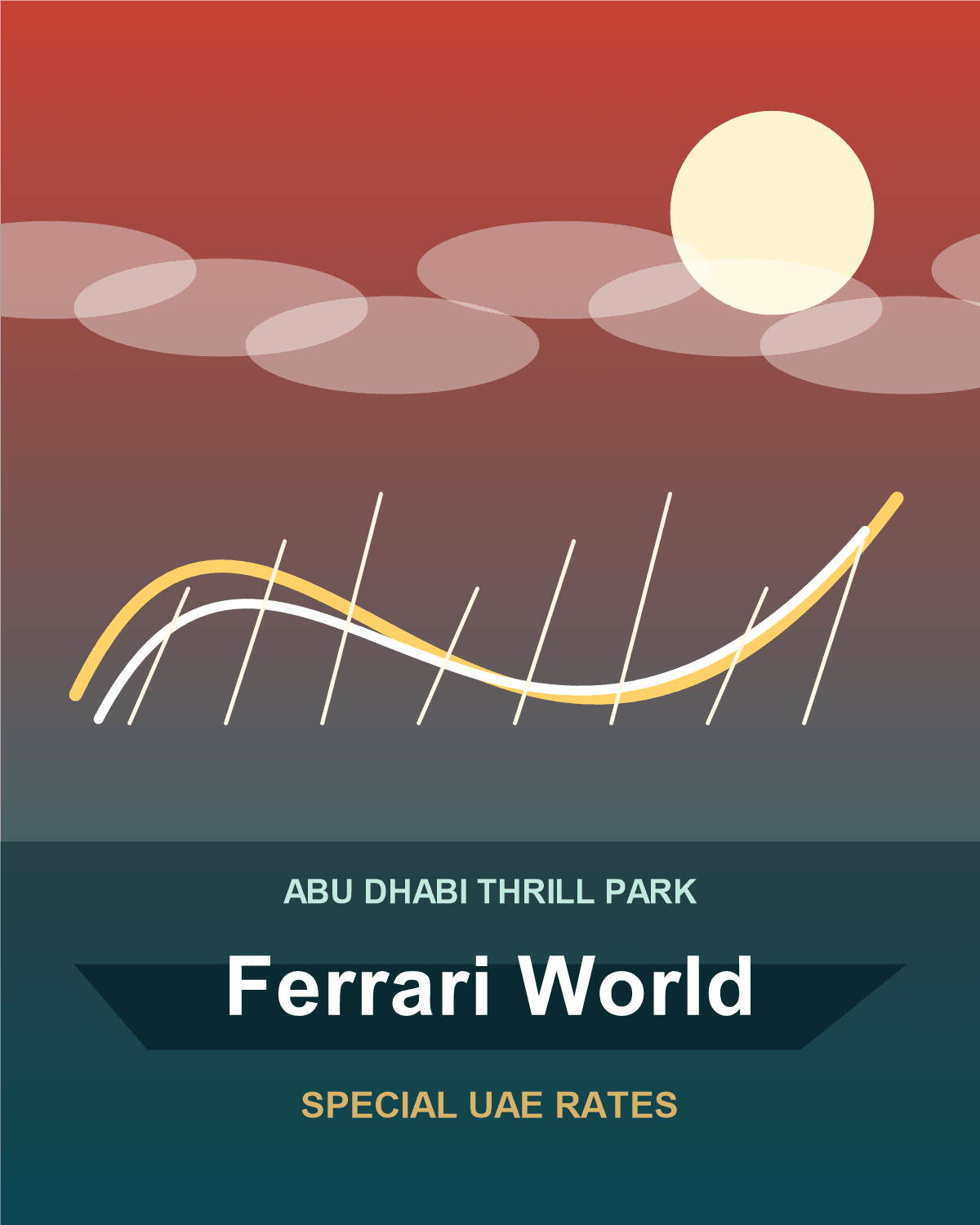 Ferrari World Abu Dhabi offer artwork